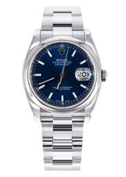 ROLEX DATEJUST 36 MM | OYSTER STEEL WATCH | BLUE DIAL| 116200