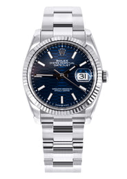 ROLEX DATEJUST 36 MM | OYSTER BAND STEEL WATCH | 126234 | FLUTED | BLUE MOTIF