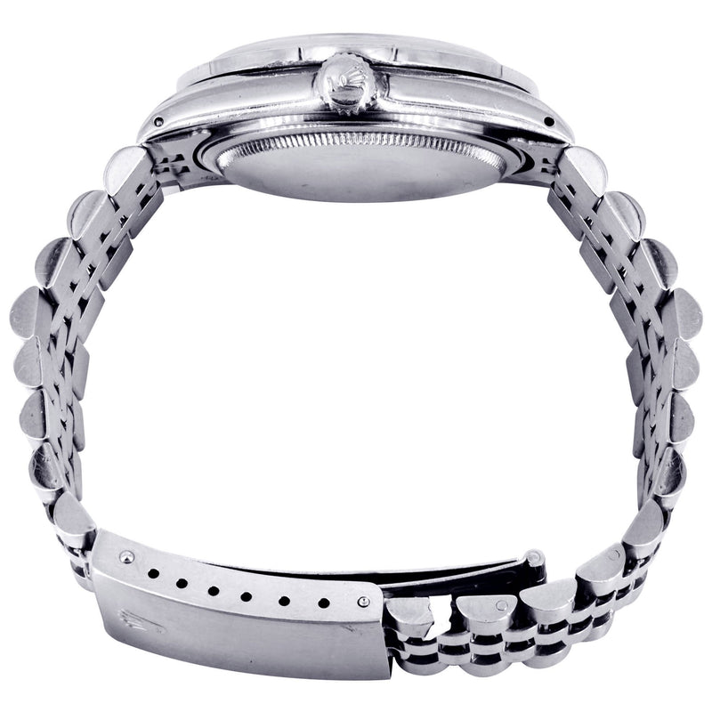 Rolex Datejust 36 MM with 4 Carat Diamond Bezel and Black Diamond Dial