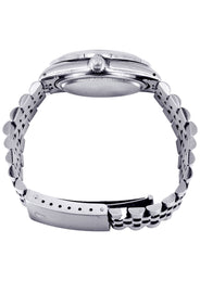 Rolex Datejust 36 MM with 4 Carat Diamond Bezel and Black Diamond Dial