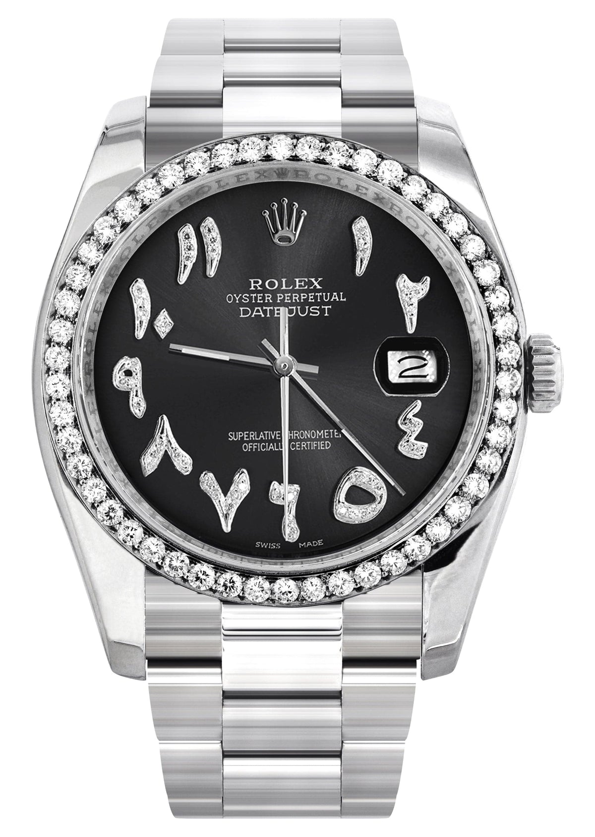116200 | Rolex Datejust Watch | 36Mm | Black Arabic Dial | Oyster Band