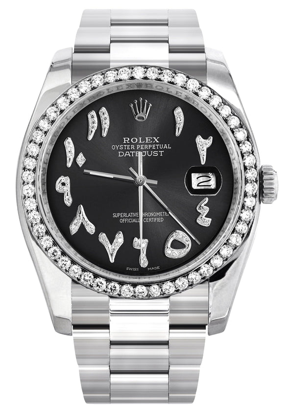116200 | Rolex Datejust Watch | 36Mm | Black Arabic Dial | Oyster Band