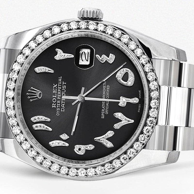 116200 | Rolex Datejust Watch | 36Mm | Black Arabic Dial | Oyster Band