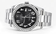 116200 | Rolex Datejust Watch | 36Mm | Black Arabic Dial | Oyster Band