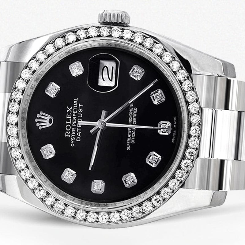 116200 | Rolex Datejust Watch | 36Mm | Black Dial | Oyster Band