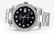 116200 | Rolex Datejust Watch | 36Mm | Black Dial | Oyster Band