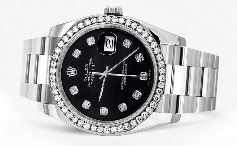 116200 | Rolex Datejust Watch | 36Mm | Black Dial | Oyster Band