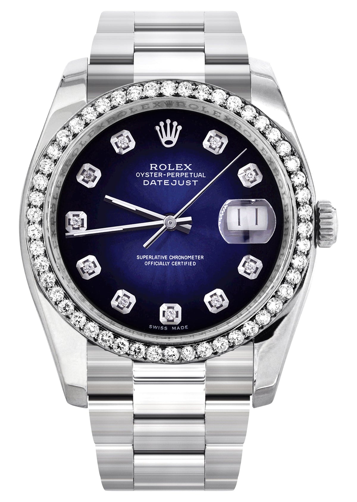 116200 | Rolex Datejust Watch | 36Mm | Blue Black Dial | Oyster Band
