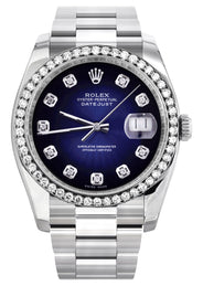 116200 | Rolex Datejust Watch | 36Mm | Blue Black Dial | Oyster Band