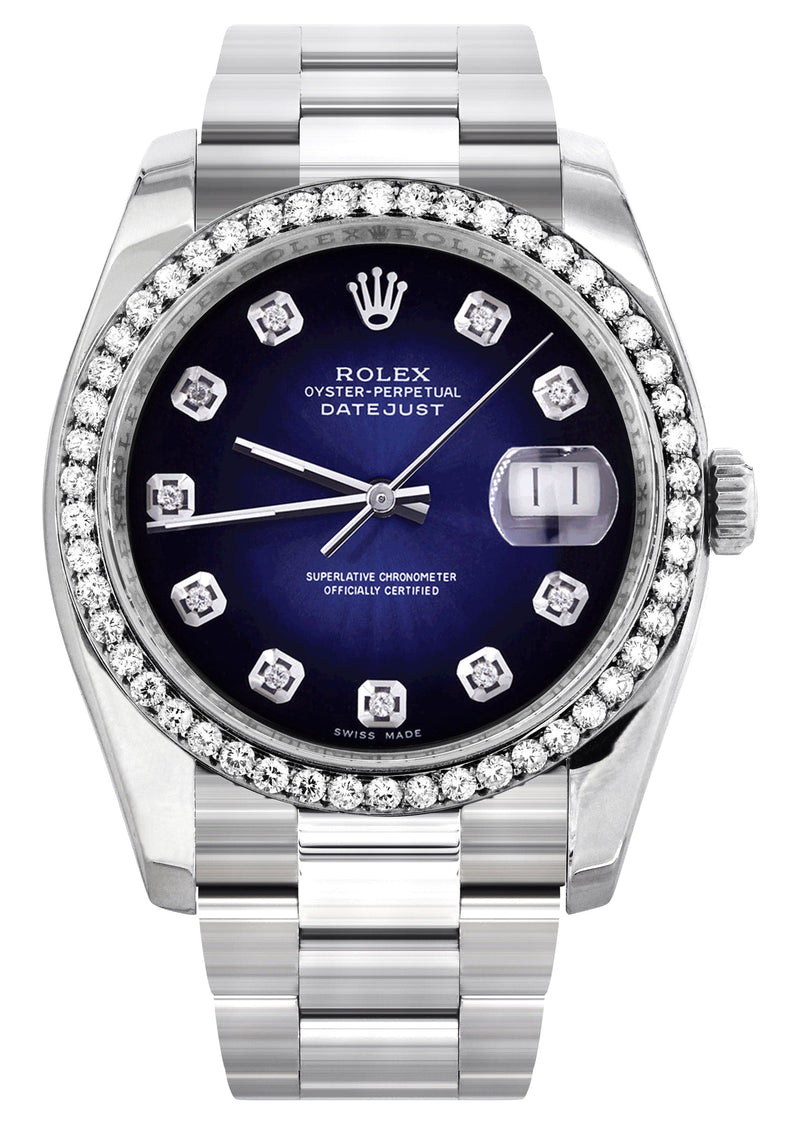 116200 | Rolex Datejust Watch | 36Mm | Blue Black Dial | Oyster Band