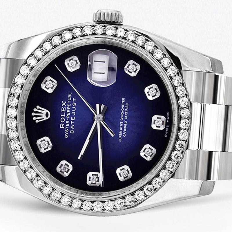 116200 | Rolex Datejust Watch | 36Mm | Blue Black Dial | Oyster Band