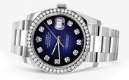 116200 | Rolex Datejust Watch | 36Mm | Blue Black Dial | Oyster Band