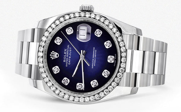 116200 | Rolex Datejust Watch | 36Mm | Blue Black Dial | Oyster Band