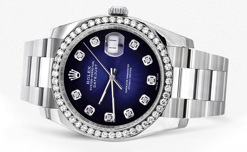 116200 | Rolex Datejust Watch | 36Mm | Blue Black Dial | Oyster Band