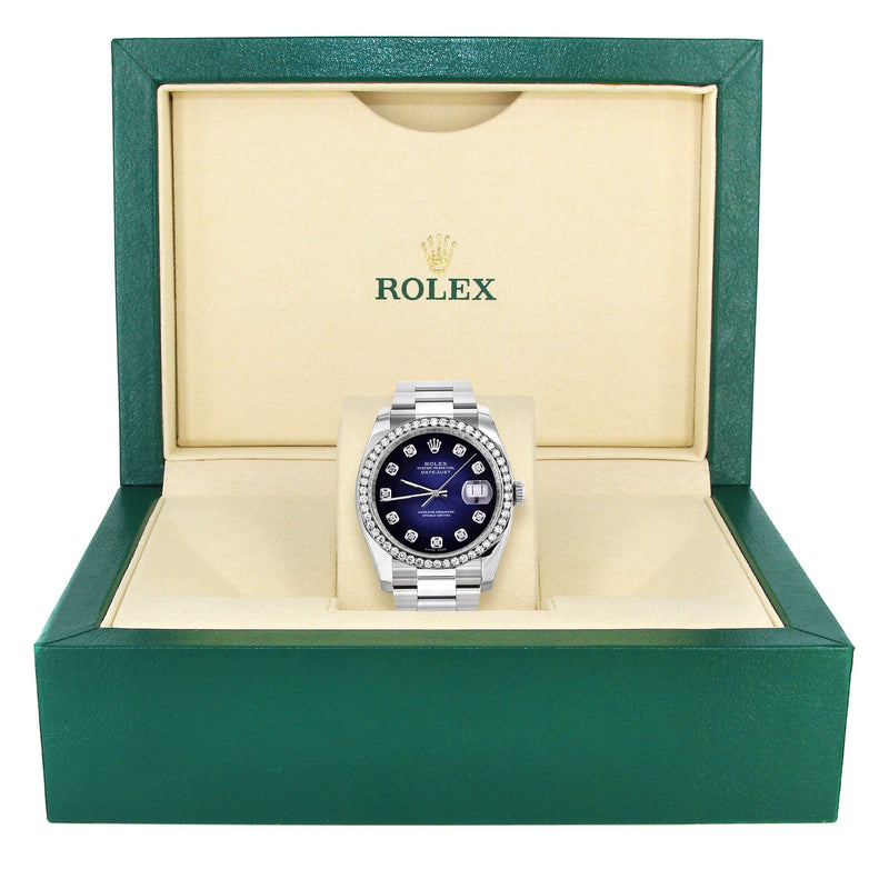 116200 | Rolex Datejust Watch | 36Mm | Blue Black Dial | Oyster Band