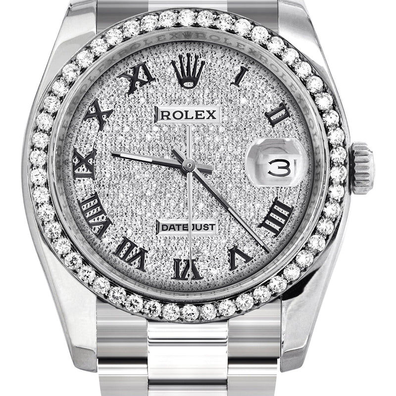 116200 | Rolex Datejust Watch | 36Mm | Diamond Roman Dial | Oyster Band