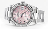 116200 | Rolex Datejust Watch | 36Mm | Floral Pattern Dial | Oyster Band