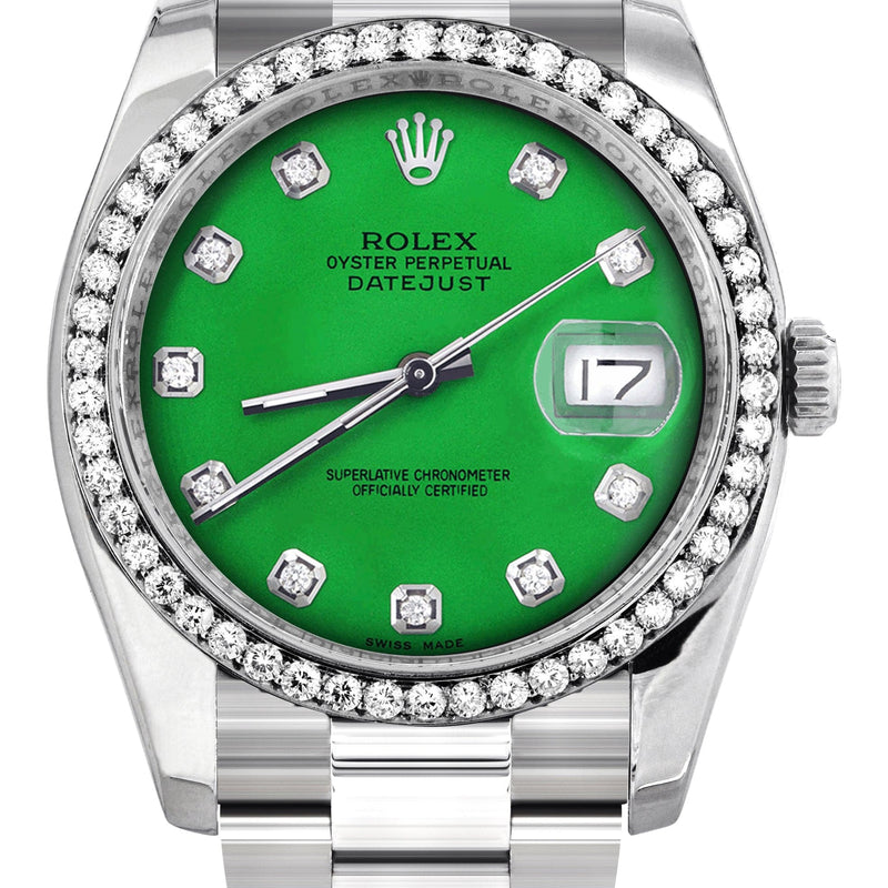 116200 | Rolex Datejust Watch | 36Mm | Green Dial | Oyster Band