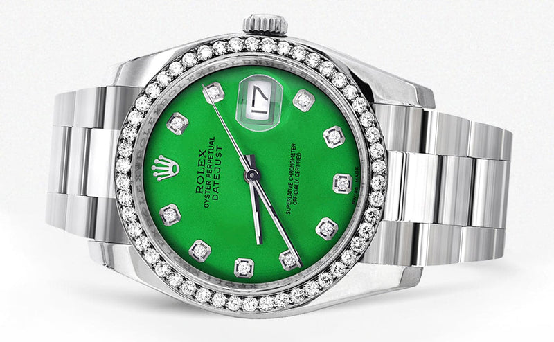 116200 | Rolex Datejust Watch | 36Mm | Green Dial | Oyster Band