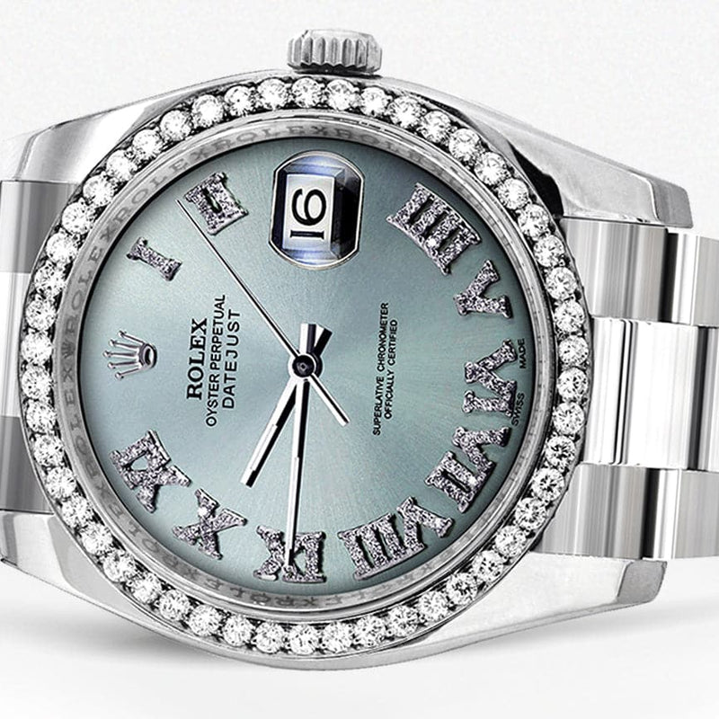 116200 | Rolex Datejust Watch | 36Mm | Diamond Roman Numeral Dial | Oyster Band