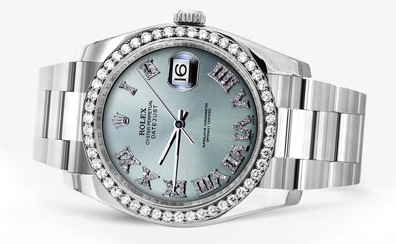 116200 | Rolex Datejust Watch | 36Mm | Diamond Roman Numeral Dial | Oyster Band