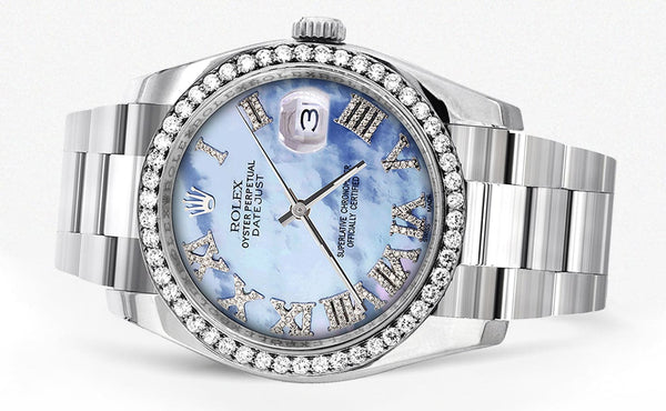 116200 | Rolex Datejust Watch | 36Mm | Blue Mother of Pearl Dial | Oyster Band