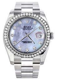 116200 | Rolex Datejust Watch | 36Mm | Dark Mother of Pearl Dial | Oyster Band