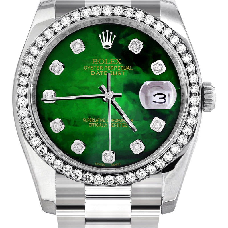 116200 | Rolex Datejust Watch | 36Mm | Green Mother of Pearl Dial | Oyster Band
