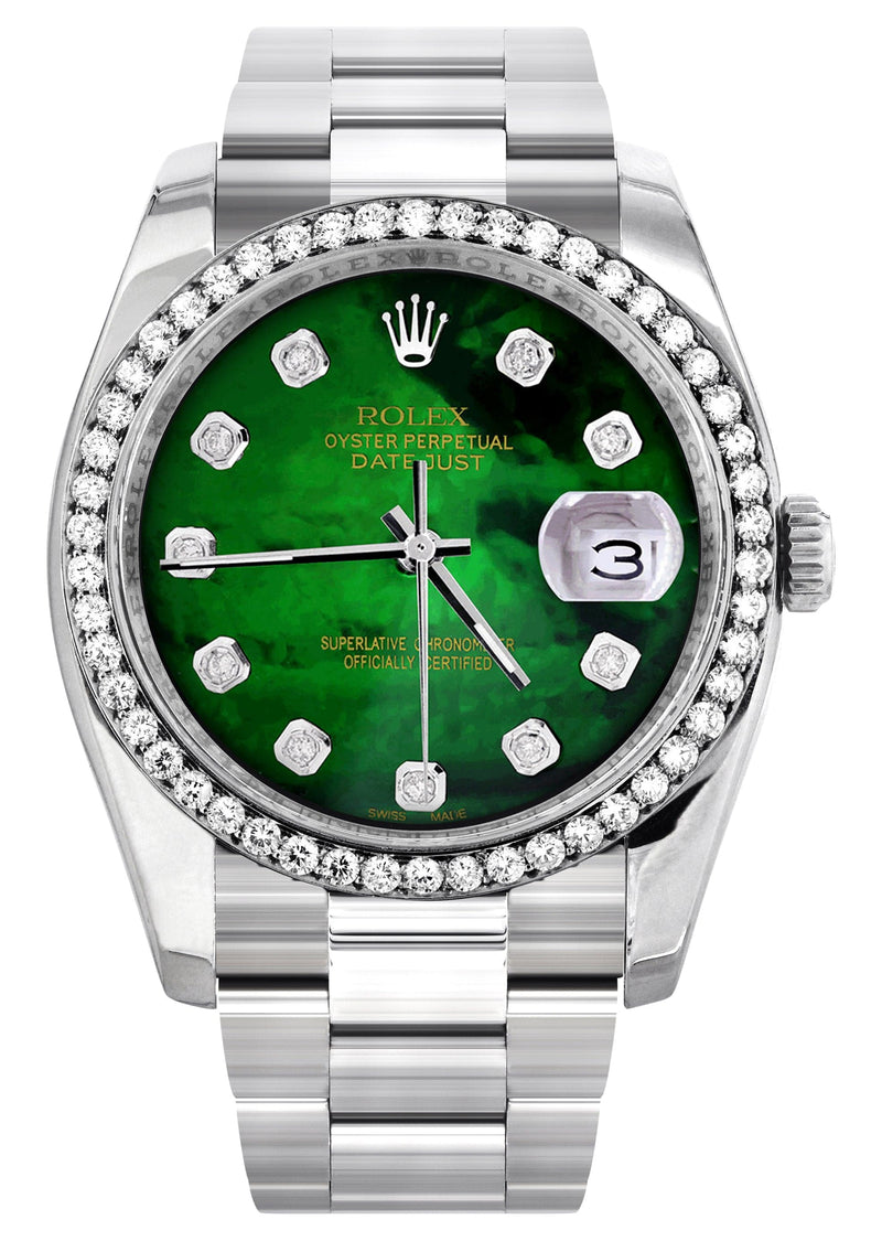 116200 | Rolex Datejust Watch | 36Mm | Green Mother of Pearl Dial | Oyster Band