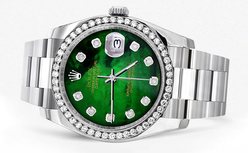 116200 | Rolex Datejust Watch | 36Mm | Green Mother of Pearl Dial | Oyster Band