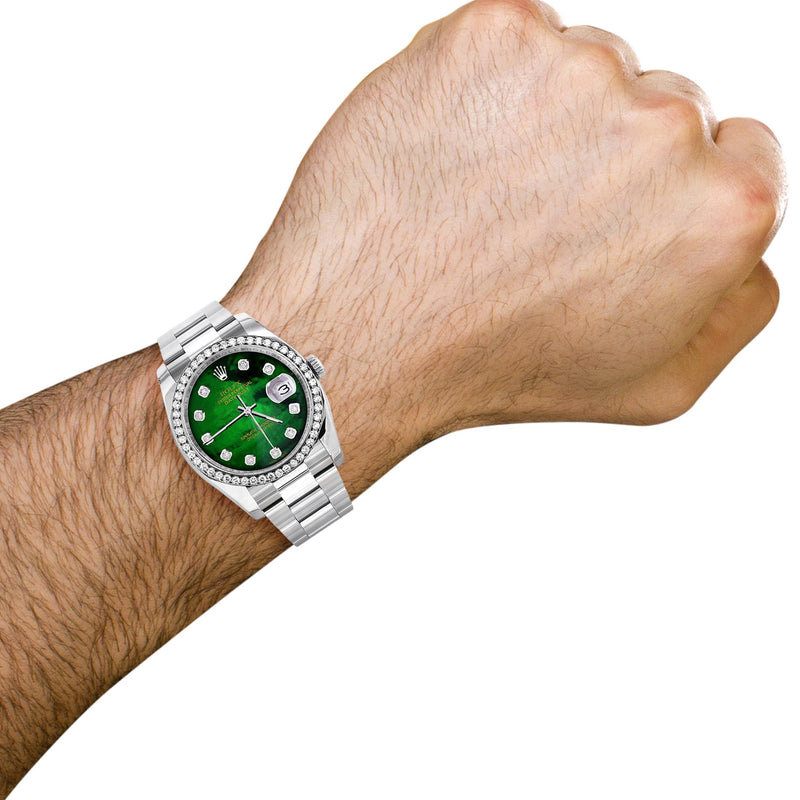 116200 | Rolex Datejust Watch | 36Mm | Green Mother of Pearl Dial | Oyster Band
