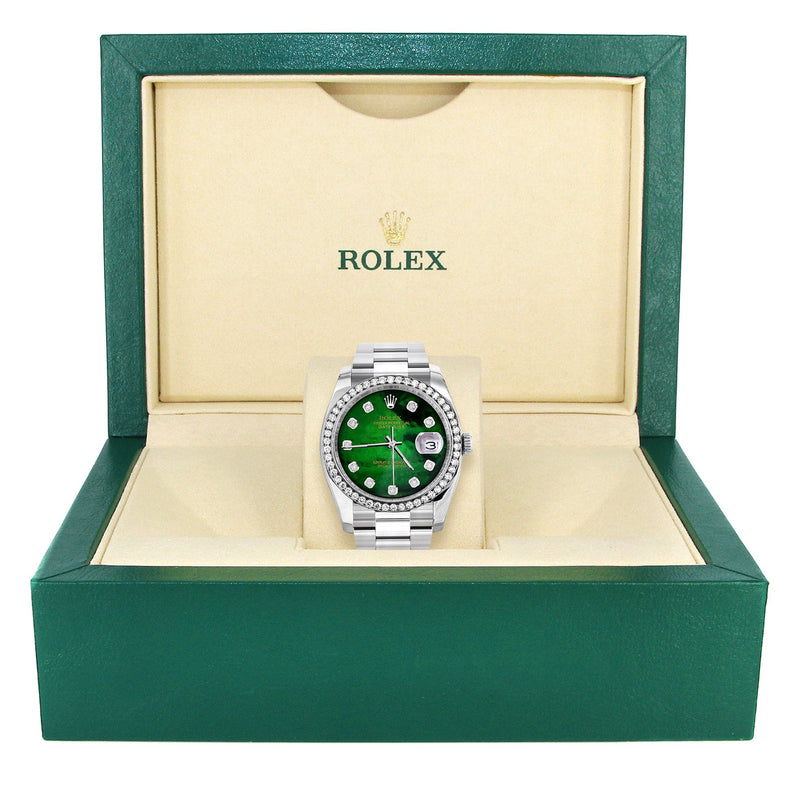 116200 | Rolex Datejust Watch | 36Mm | Green Mother of Pearl Dial | Oyster Band