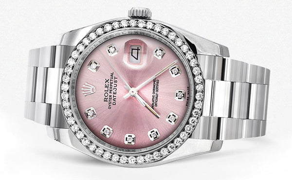 116200 | Rolex Datejust Watch | 36Mm | Pink Dial | Oyster Band