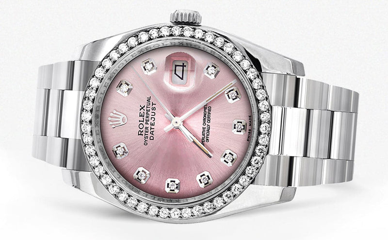 116200 | Rolex Datejust Watch | 36Mm | Pink Dial | Oyster Band