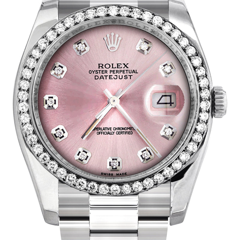 116200 | Rolex Datejust Watch | 36Mm | Pink Dial | Oyster Band