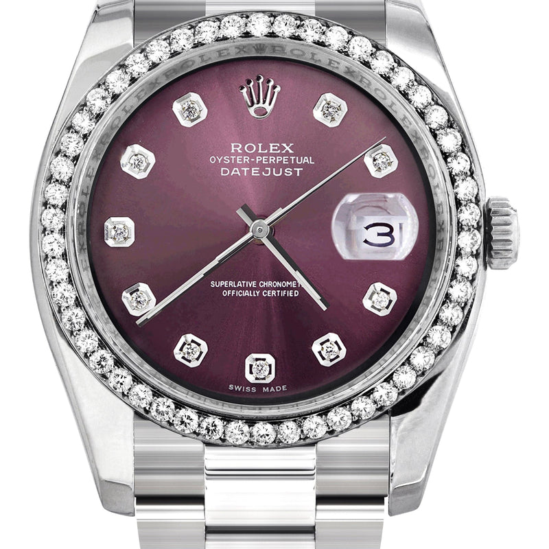 116200 | Rolex Datejust Watch | 36Mm | Purple Dial | Oyster Band