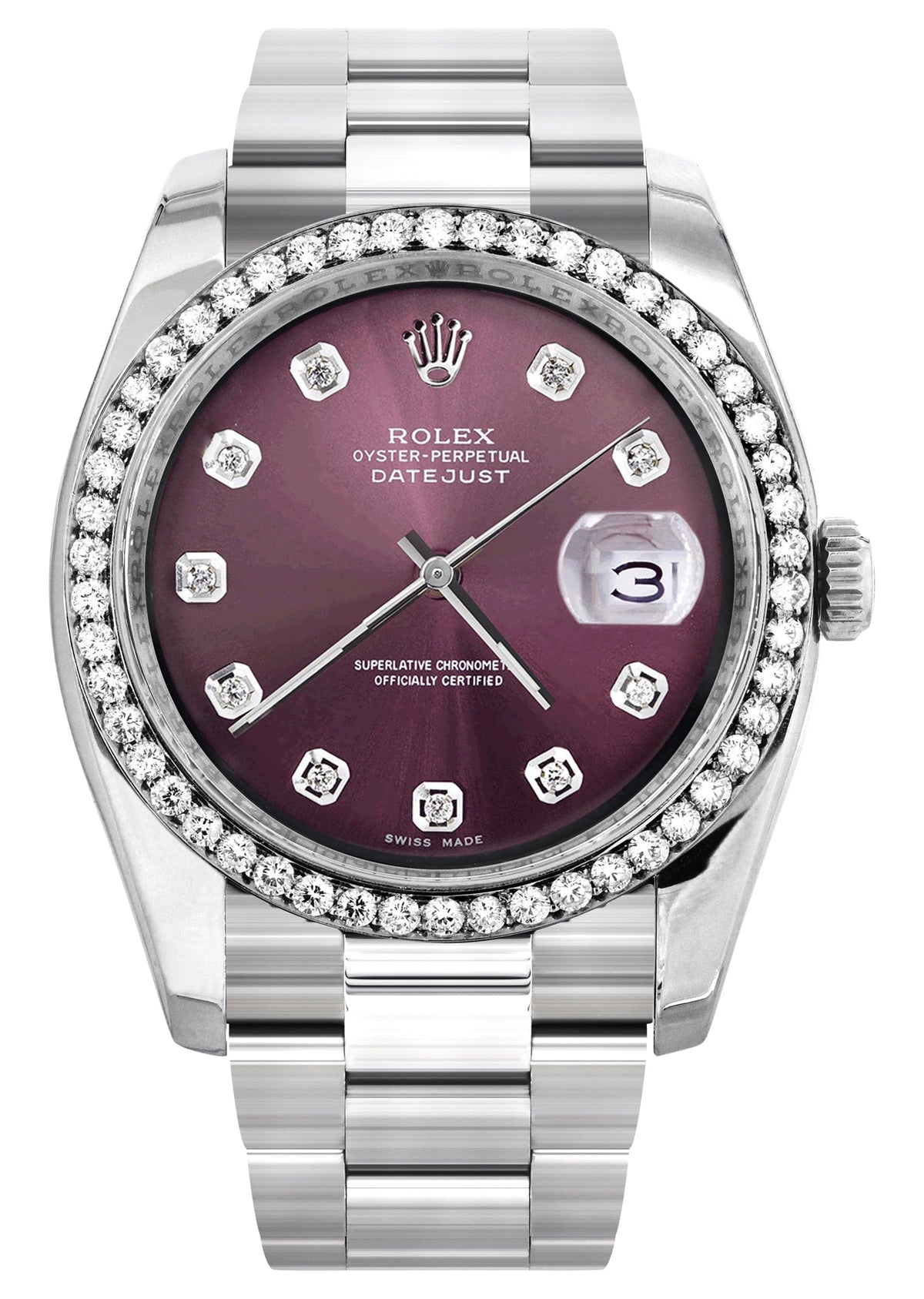 116200 | Rolex Datejust Watch | 36Mm | Purple Dial | Oyster Band
