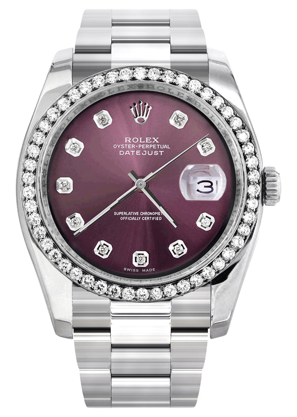 116200 | Rolex Datejust Watch | 36Mm | Purple Dial | Oyster Band