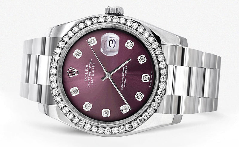 116200 | Rolex Datejust Watch | 36Mm | Purple Dial | Oyster Band
