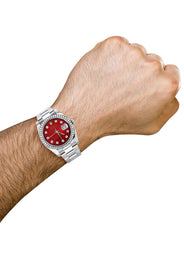 116200 | Rolex Datejust Watch | 36Mm | Red Dial | Oyster Band