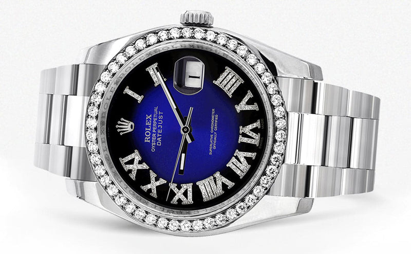 116200 | Rolex Datejust Watch | 36Mm | Blue Black Roman Dial | Oyster Band