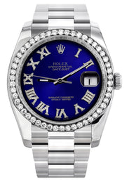 116200 | Rolex Datejust Watch | 36Mm | Royal Blue Roman Dial | Oyster Band