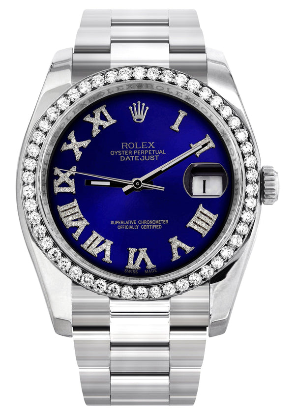 116200 | Rolex Datejust Watch | 36Mm | Royal Blue Roman Dial | Oyster Band
