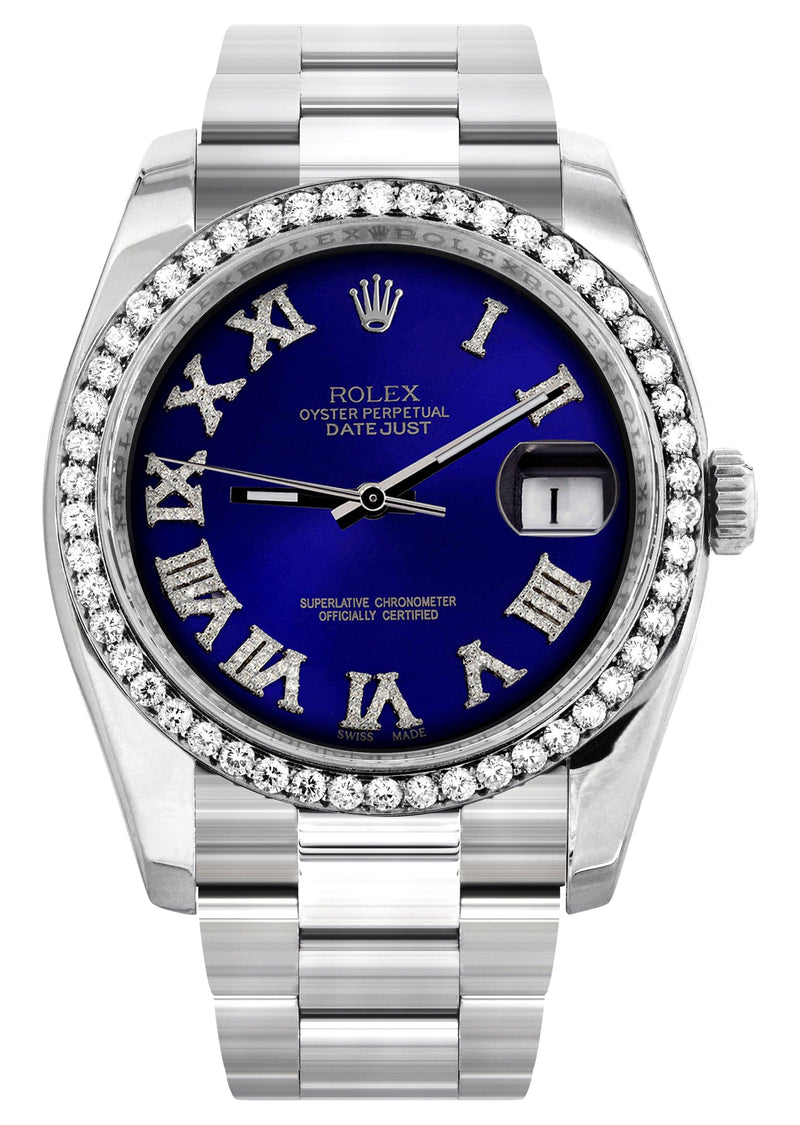 116200 | Rolex Datejust Watch | 36Mm | Royal Blue Roman Dial | Oyster Band