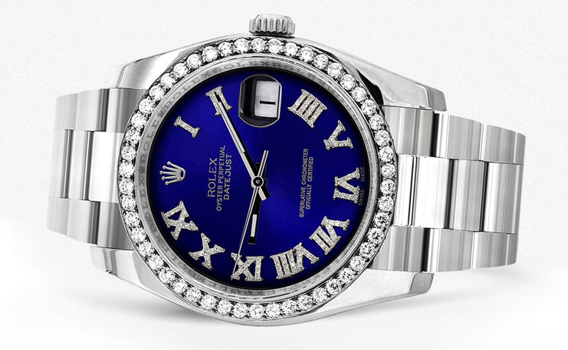 116200 | Rolex Datejust Watch | 36Mm | Royal Blue Roman Dial | Oyster Band