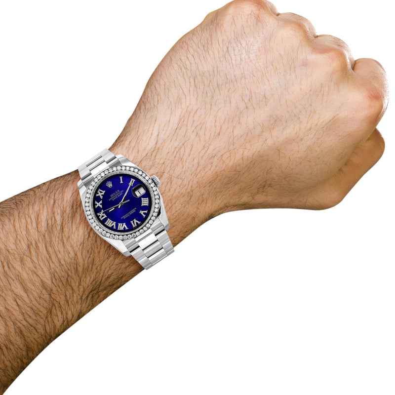 116200 | Rolex Datejust Watch | 36Mm | Royal Blue Roman Dial | Oyster Band
