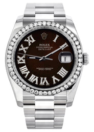 116200 | Rolex Datejust Watch | 36Mm | Dark Brown Roman Dial | Oyster Band
