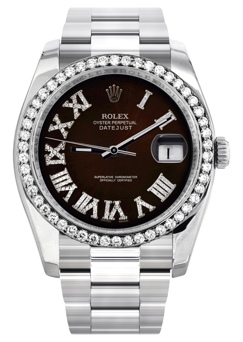 116200 | Rolex Datejust Watch | 36Mm | Dark Brown Roman Dial | Oyster Band