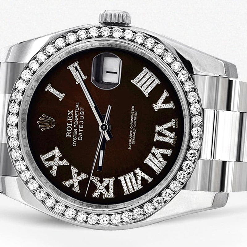 116200 | Rolex Datejust Watch | 36Mm | Dark Brown Roman Dial | Oyster Band