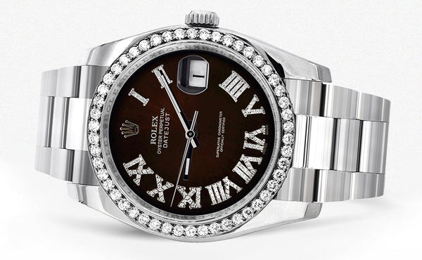 116200 | Rolex Datejust Watch | 36Mm | Dark Brown Roman Dial | Oyster Band
